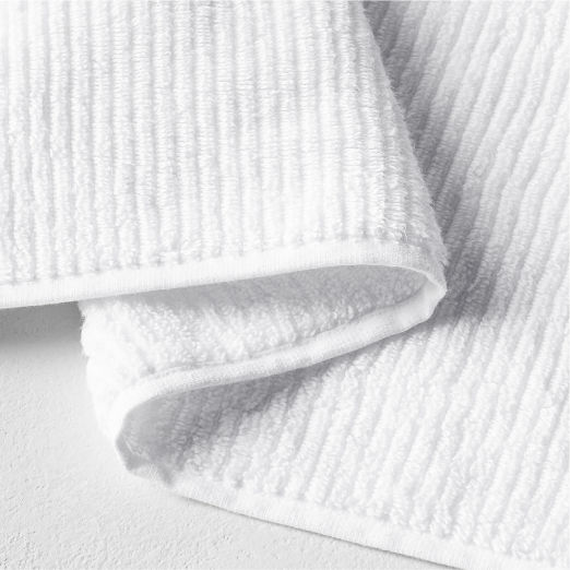 Brooks Ribbed Organic Cotton White Bath Towel Set