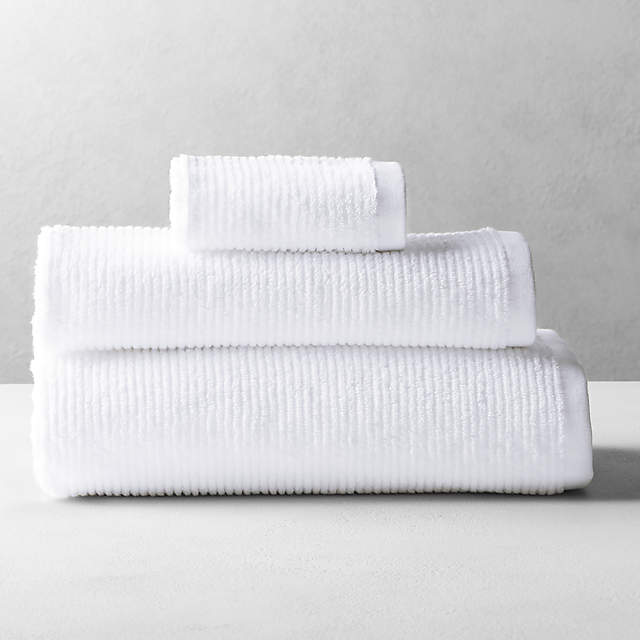 Brooks Ribbed Organic Cotton Warm White Bath Towel + Reviews