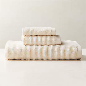 Brooks Ribbed Organic Cotton Black Bath Towels