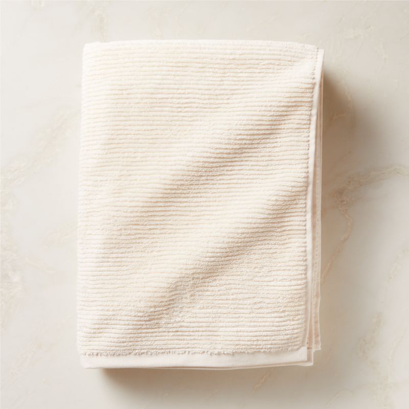 View Brooks Ribbed Organic Cotton Warm White Bath Sheet details