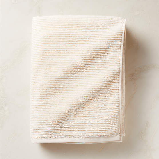 Brooks Ribbed Organic Cotton Warm White Bath Sheet