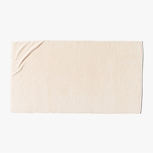 Brooks Ribbed Organic Cotton Warm White Bath Sheet