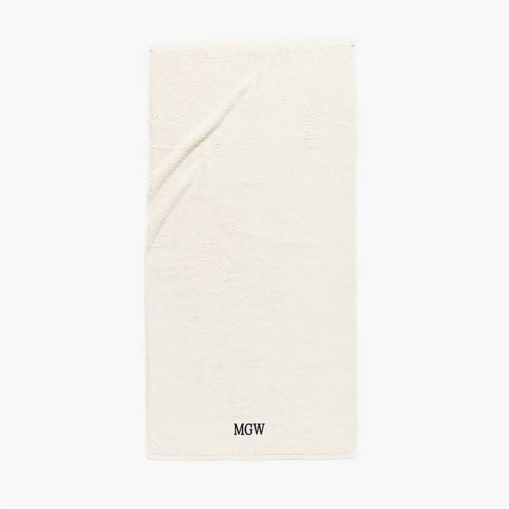 Brooks Ribbed Organic Cotton Warm White Bath Towel Reviews CB2