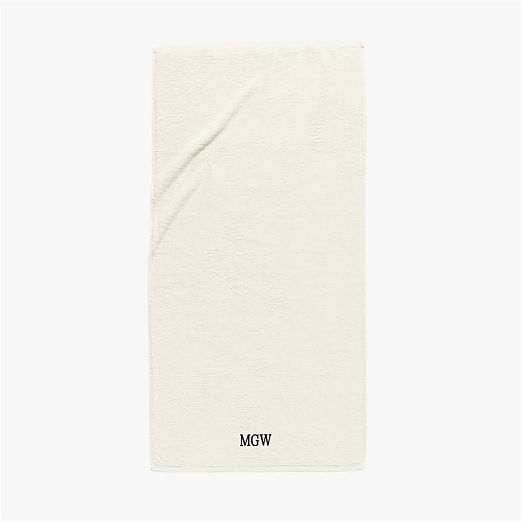 Brooks Ribbed Organic Cotton Warm White Bath Towel