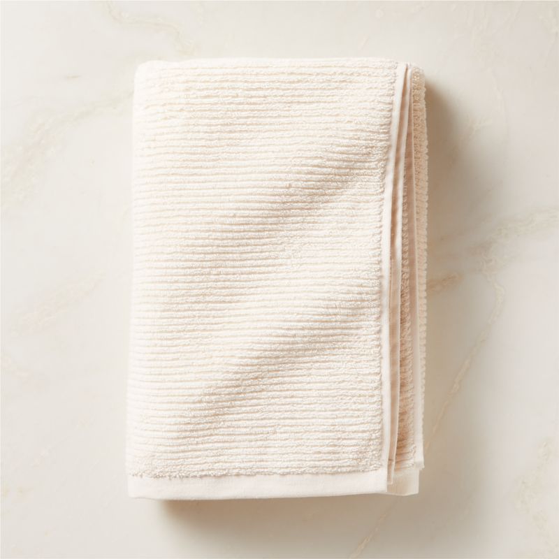 Brooks Ribbed Organic Cotton Warm White Bath Towel - image 0 of 6