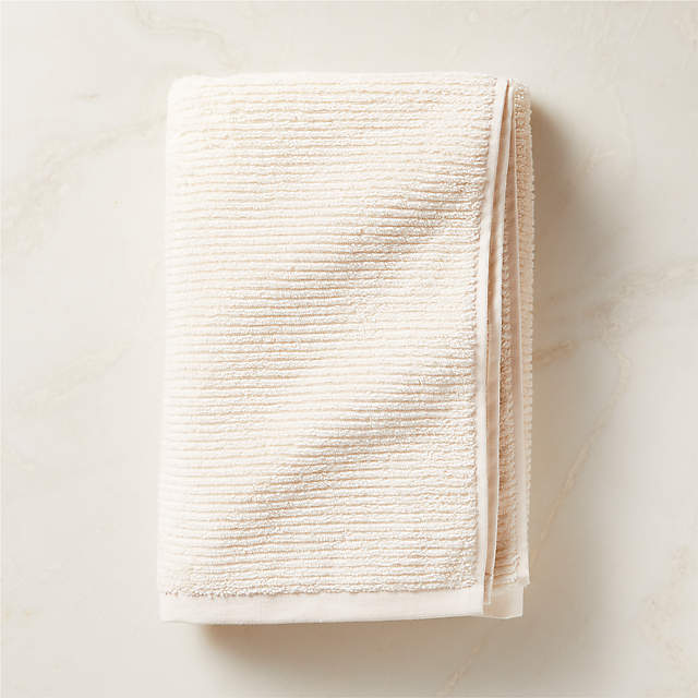 Ribbed White Cotton Towel Collection – DUSK