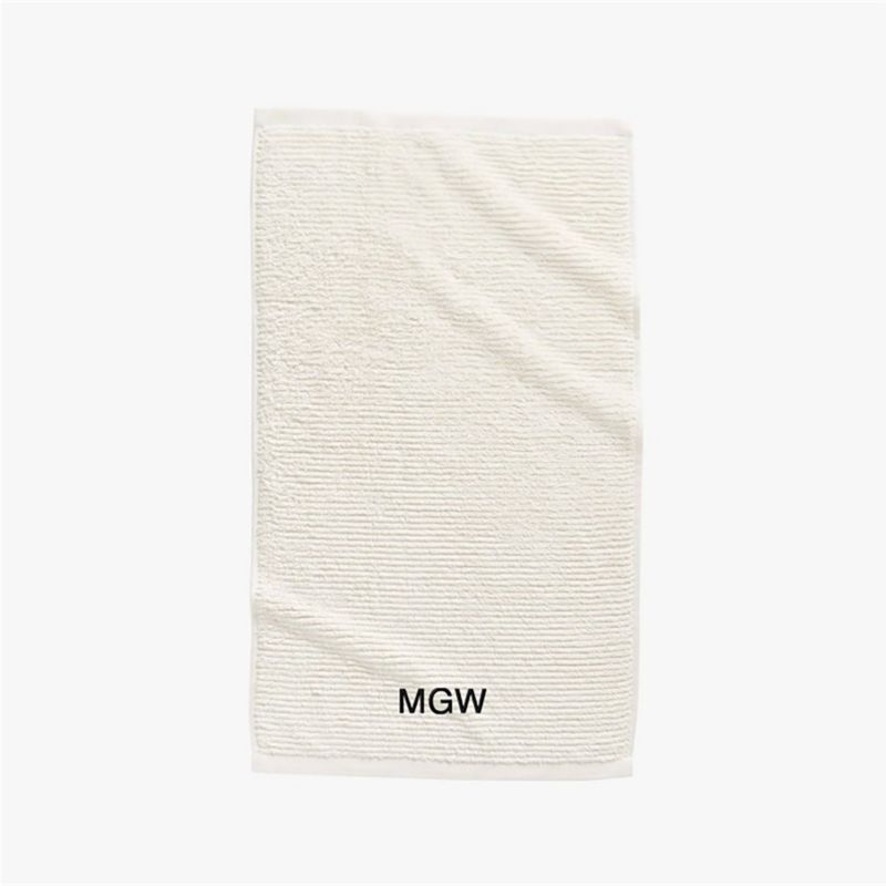 Brooks Ribbed Organic Cotton Warm White Hand Towel - image 2 of 6