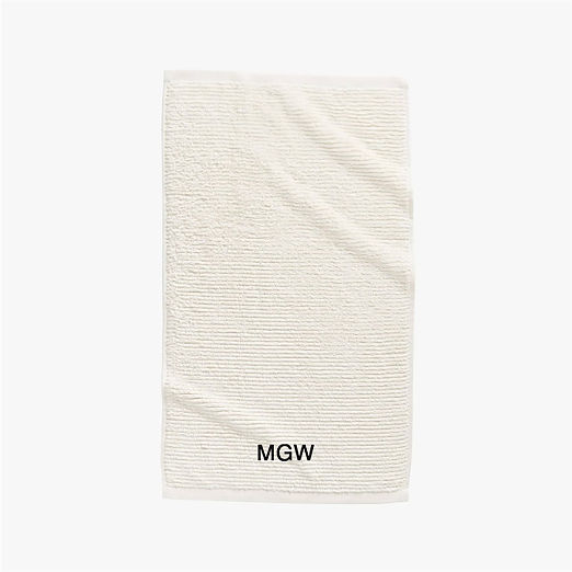 Brooks Ribbed Organic Cotton Warm White Hand Towel