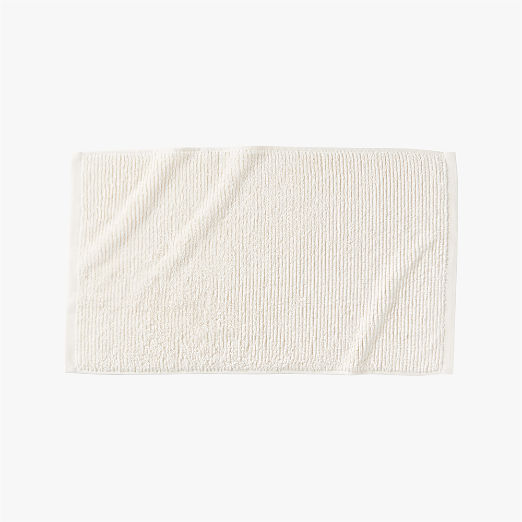 Brooks Ribbed Organic Cotton Warm White Hand Towel