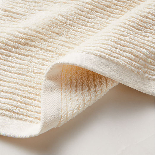 Brooks Ribbed Organic Cotton Warm White Bath Towel Set