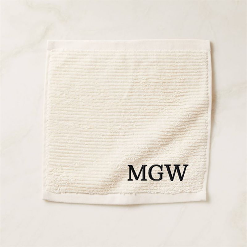 Brooks Ribbed Organic Cotton Warm White Washcloth - image 2 of 5