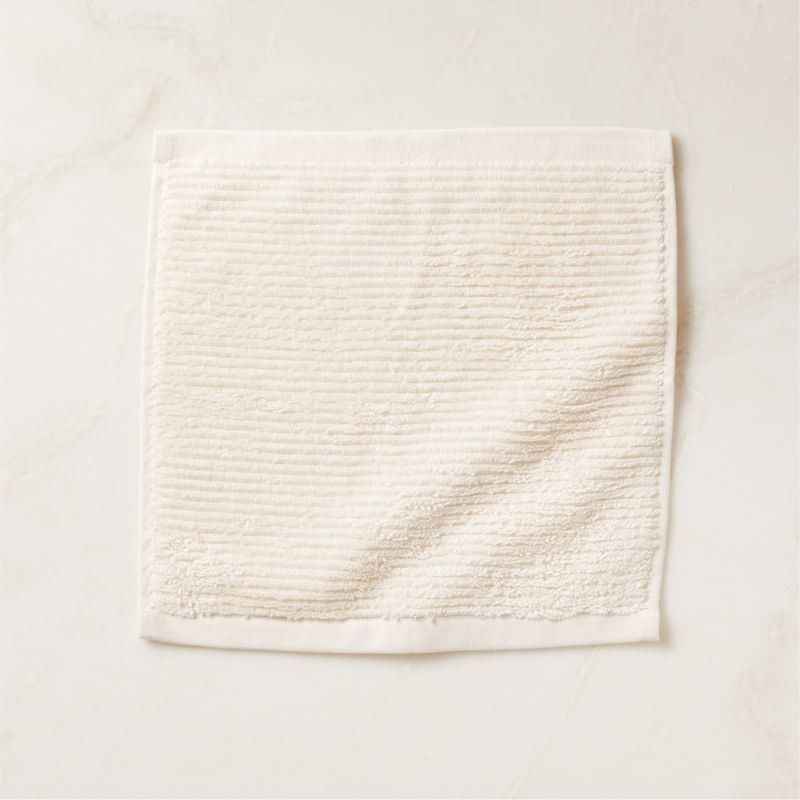 Brooks Ribbed Organic Cotton Warm White Washcloth - image 0 of 5