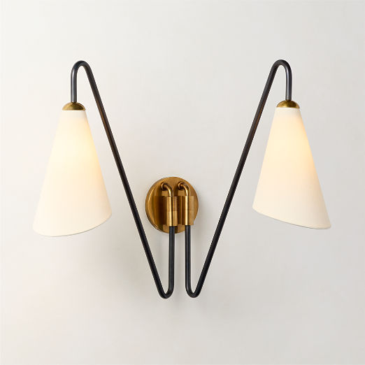 Borough Linen Double Wall Sconce