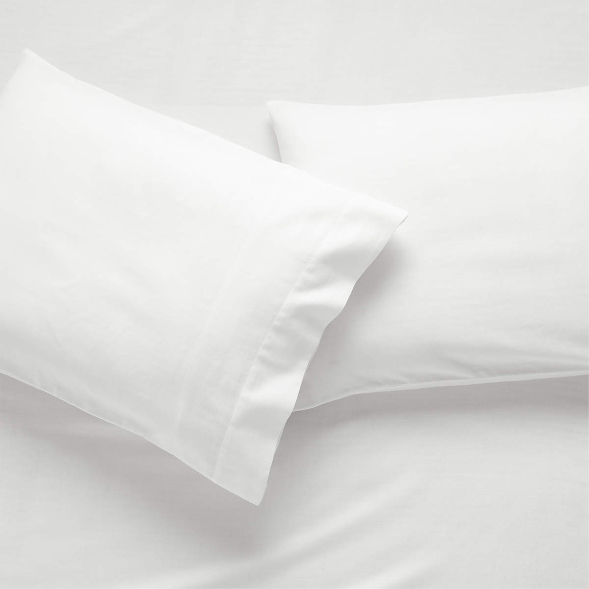 Brushed Soft Organic Cotton White Standard Pillowcases Set of 2 CB2