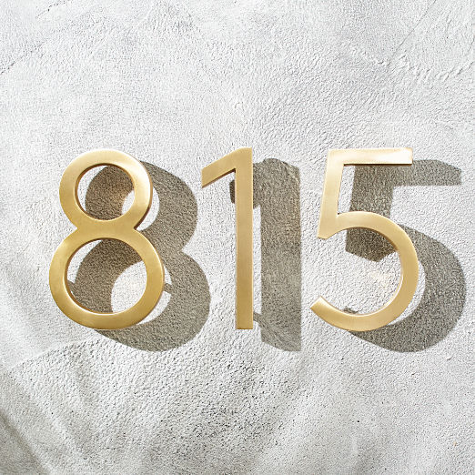 Aurele 6" Brushed Brass House Numbers