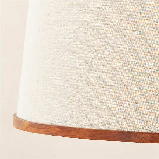 Bruna Walnut Wood and Linen Floor Lamp