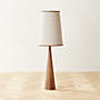 View Bruna Walnut Wood and Linen Floor Lamp - image 1 of 5