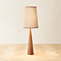View Bruna Walnut Wood and Linen Floor Lamp - image 2 of 5