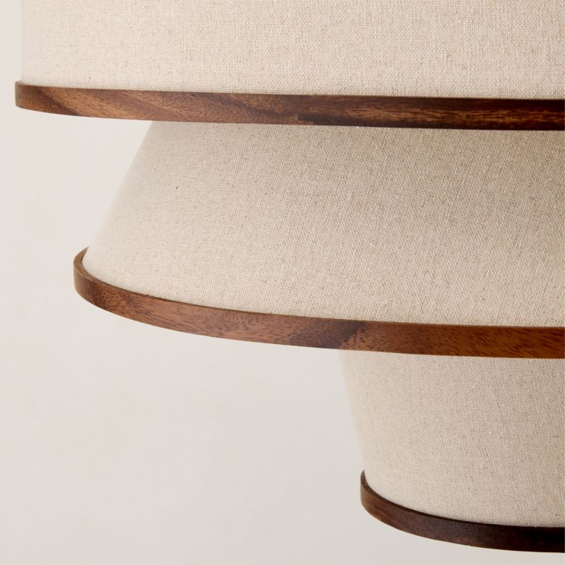 Bruna Walnut Wood and Linen Pendant Light - image 4 of 8