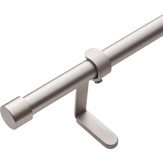 Brushed Aluminum 75 Curtain Rod Set Cb2
