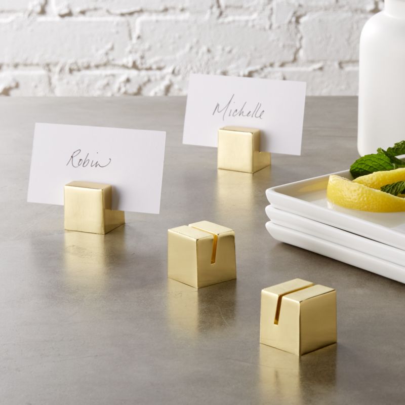 View Brushed Gold Place Card Holders Set of 4 details