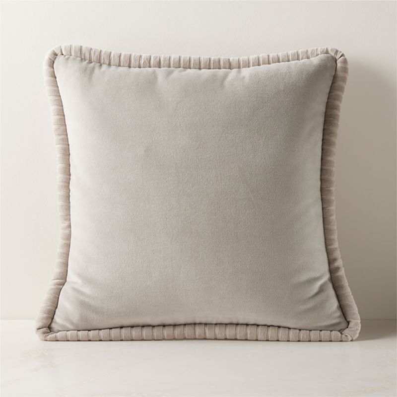 Brye Grey Velvet Throw Pillow with Down-Alternative Insert 20" - image 0 of 4