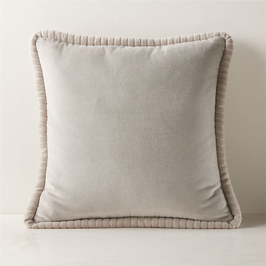 Brye Grey Velvet Throw Pillow 20"x20"