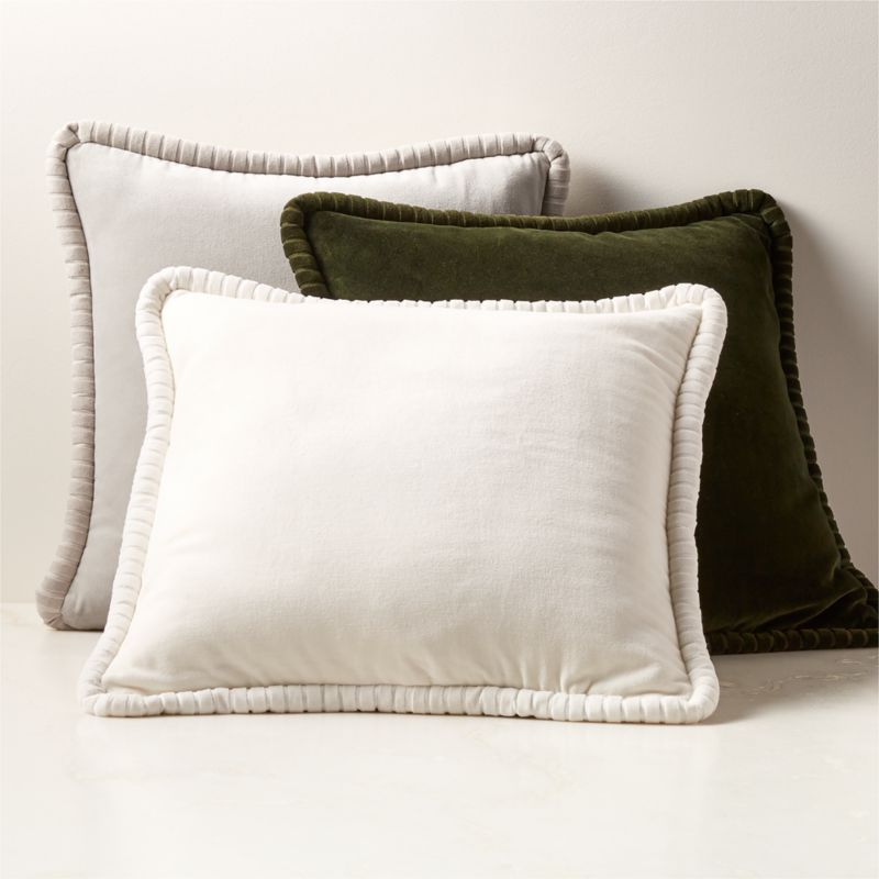 Brye Dark Green Velvet Throw Pillow with Down-Alternative Insert 20" - image 3 of 6