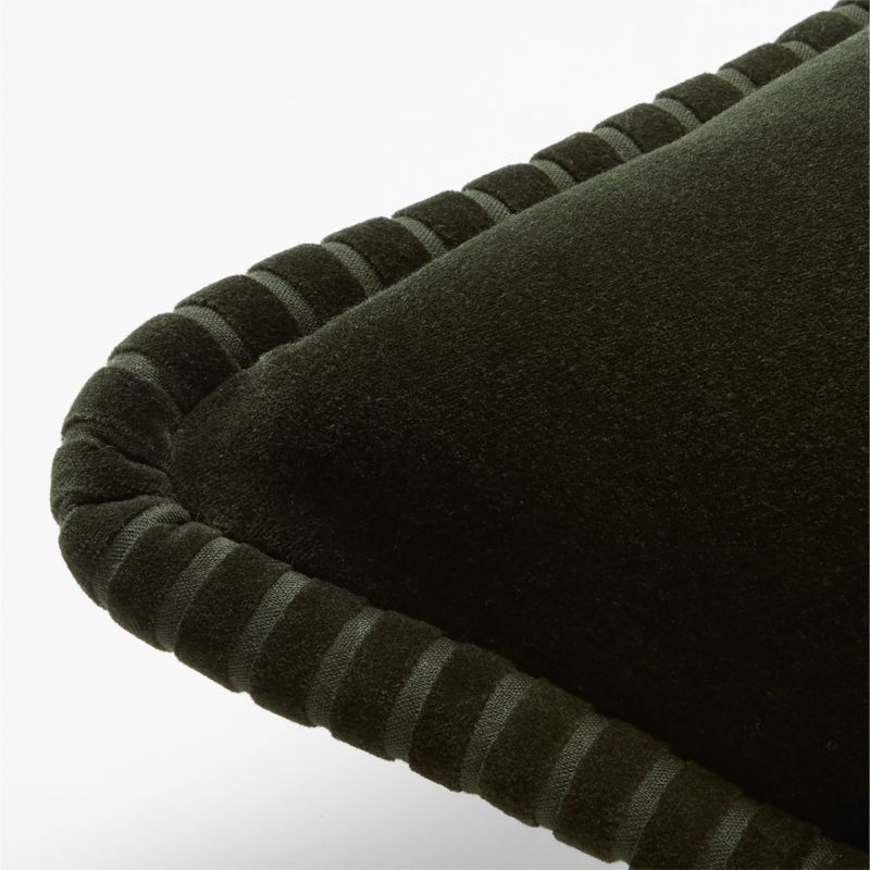 Brye Dark Green Velvet Throw Pillow with Down-Alternative Insert 26" - image 2 of 5