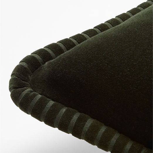 Brye Dark Green Velvet Throw Pillow with Down-Alternative Insert 26"