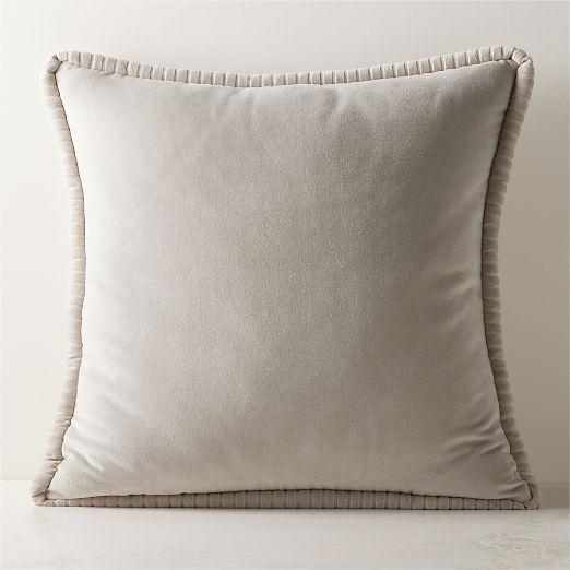 Brye Grey Velvet Throw Pillow with Down-Alternative Insert 26"