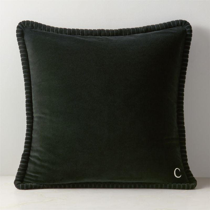 Brye Dark Green Velvet Throw Pillow Cover 26" - image 1 of 6