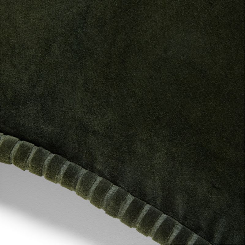 Brye Dark Green Velvet Throw Pillow with Down-Alternative Insert 20" - image 2 of 6