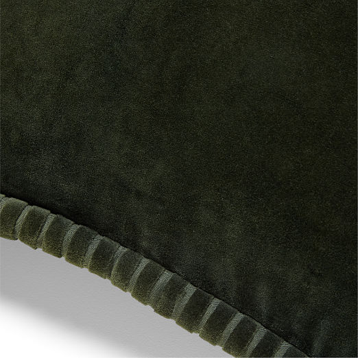 Brye Dark Green Velvet Throw Pillow with Down-Alternative Insert 20"