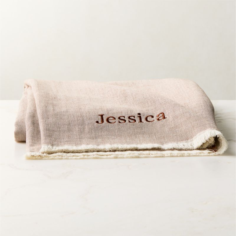 Bryn Light Taupe Organic Cotton and Linen Throw Blanket - image 1 of 5