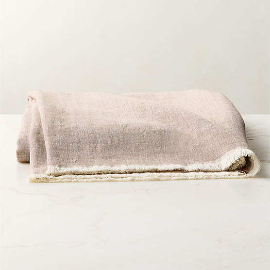 Bryn Light Taupe Organic Cotton and Linen Throw Blanket