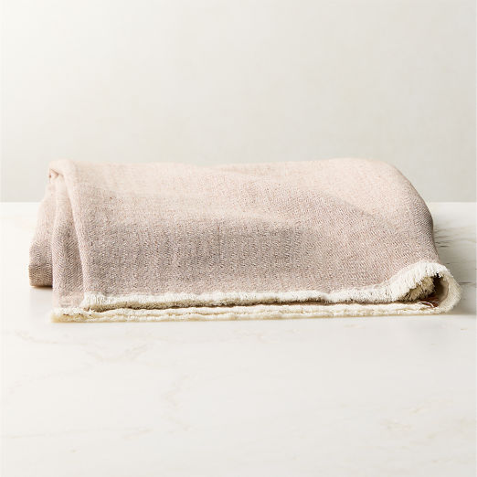 Bryn Light Taupe Organic Cotton and Linen Throw Blanket