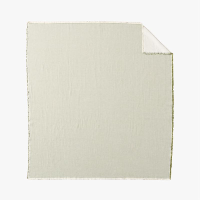 Bryn Olive Green Organic Cotton and Linen Throw Blanket - image 3 of 5