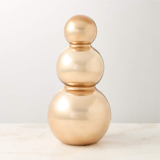 Bronze Handblown Glass Holiday Snowman 6"