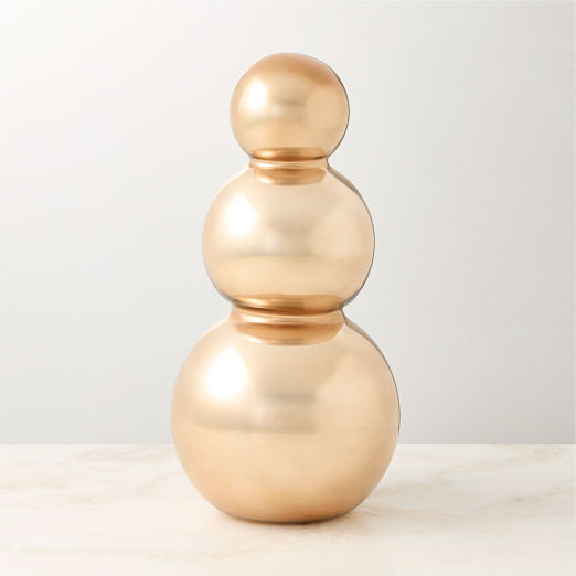 Bronze Handblown Glass Holiday Snowman 6"