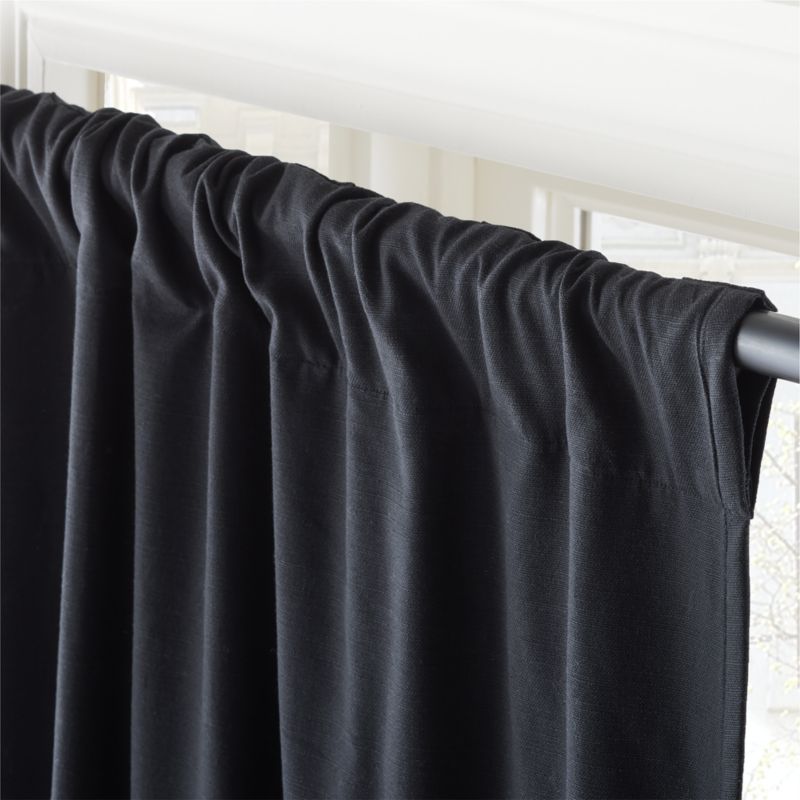 Basketweave Black Blackout Window Curtain Panel 48"x84'' - image 3 of 6