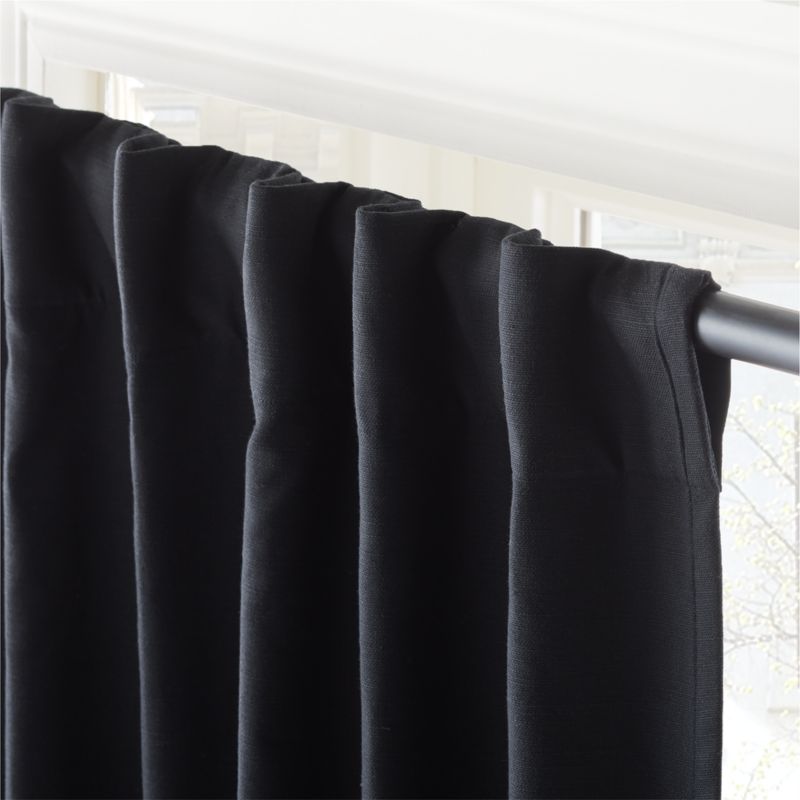 Basketweave Black Blackout Window Curtain Panel 48"x84'' - image 4 of 6