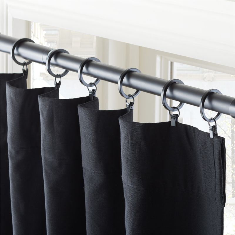 Basketweave Black Blackout Window Curtain Panel 48"x84'' - image 2 of 6