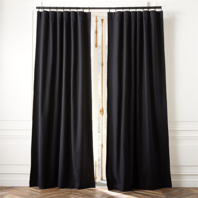 Basketweave Black Blackout Window Curtain Panel 48"x84'' - image 0 of 6