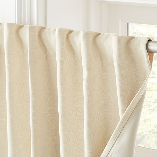 Basketweave Natural Tan Blackout Curtain Panel