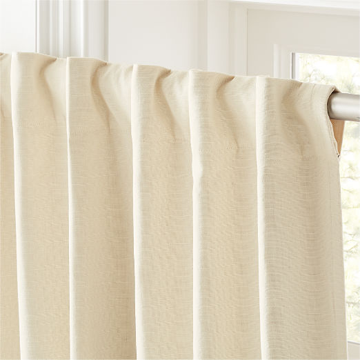 Basketweave Natural Tan Blackout Window Curtain Panel 48"x96"