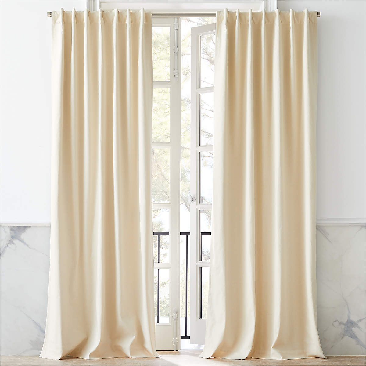 Modern Tan Basketweave Blackout Window Curtain Panel 48"x84" + Reviews | CB2
