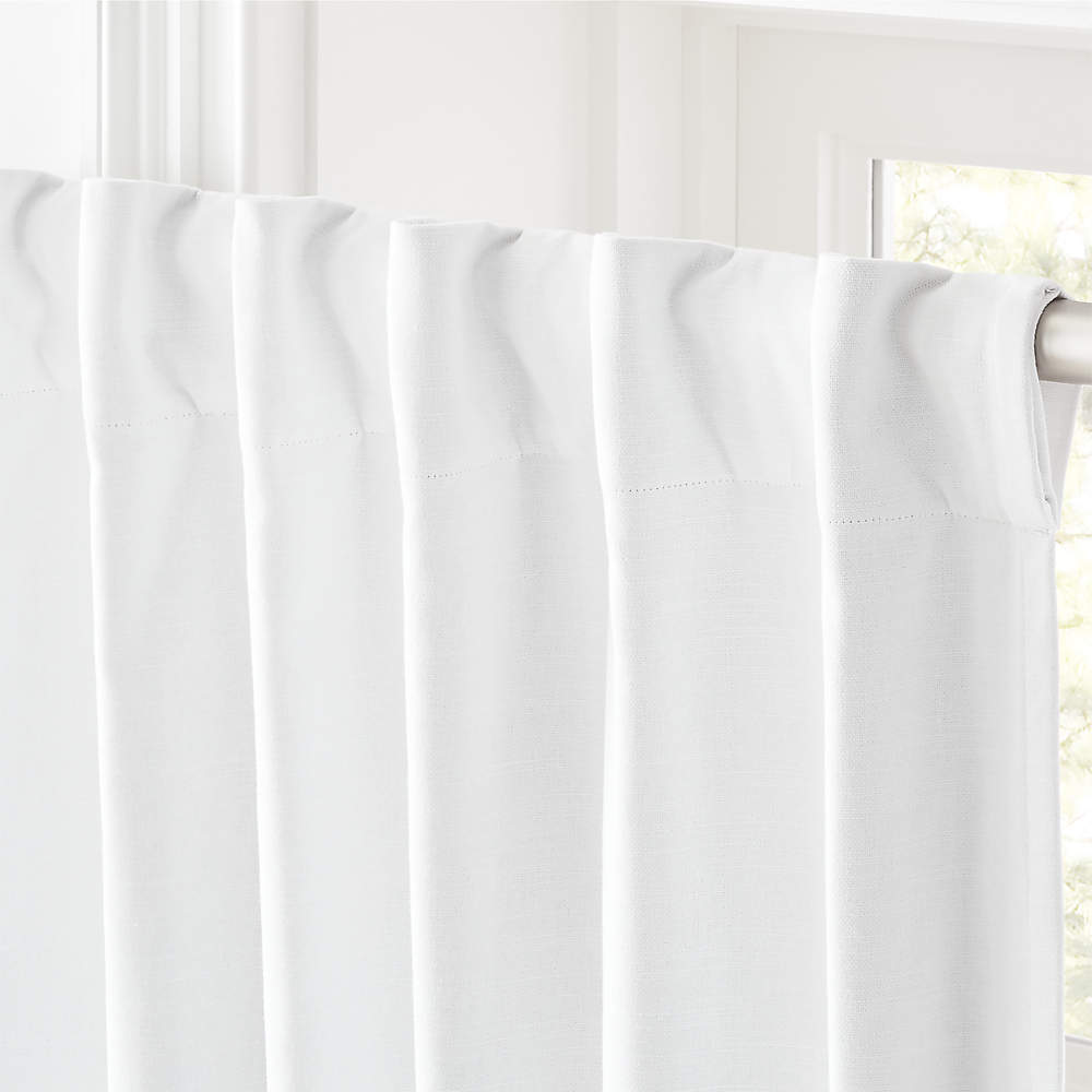 White 48" x 84" CB2; Blackout Linen Curtain Panel 