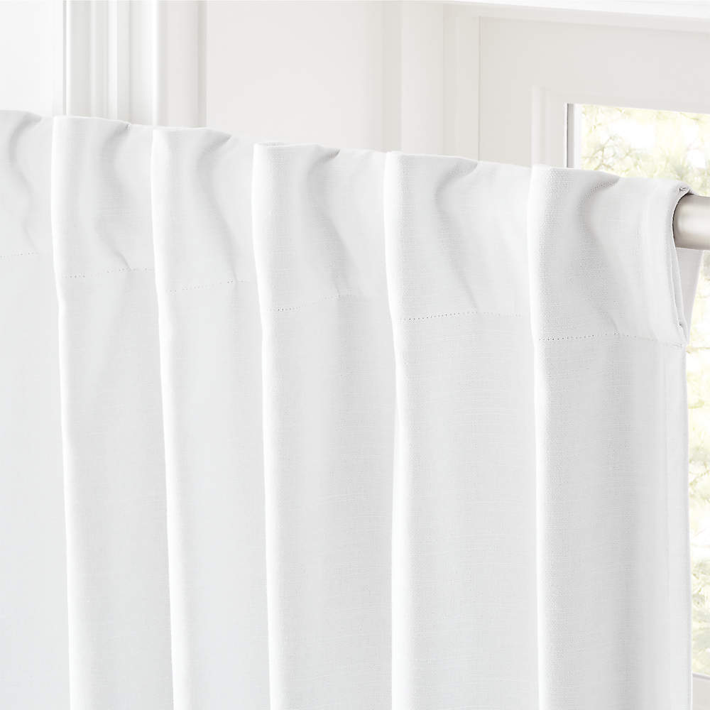 Modern White Linen Blackout Window Curtain Panel 48x84 + Reviews