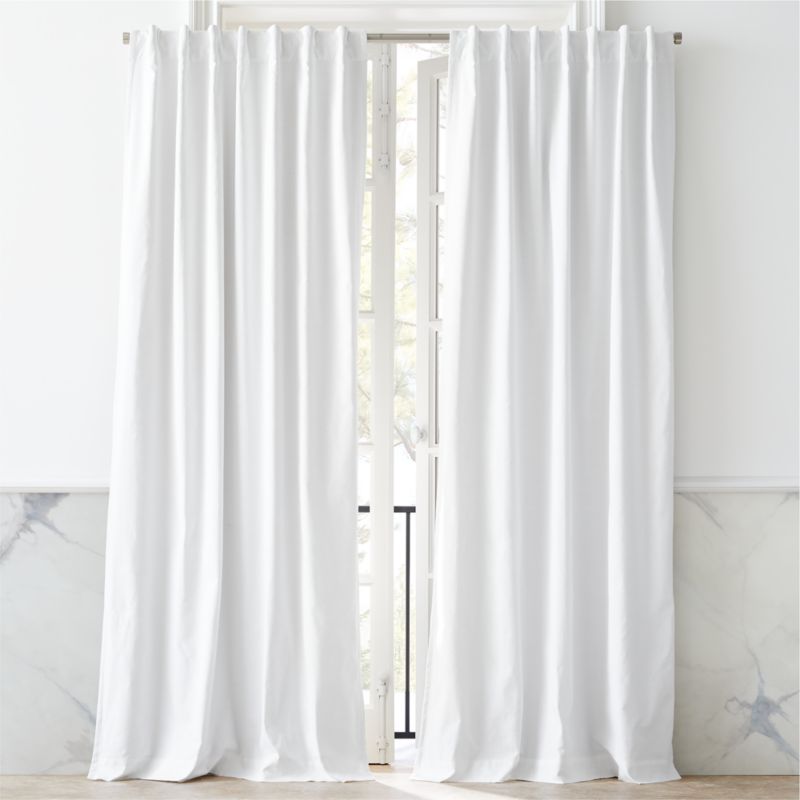 Modern White Basketweave Blackout Window Curtain Panel 48